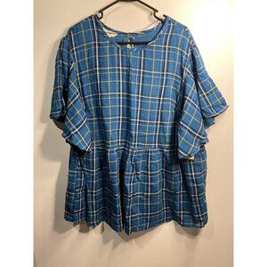 terra & sky womens short sleeve blouse shirt top plus size 1X 16w 18w